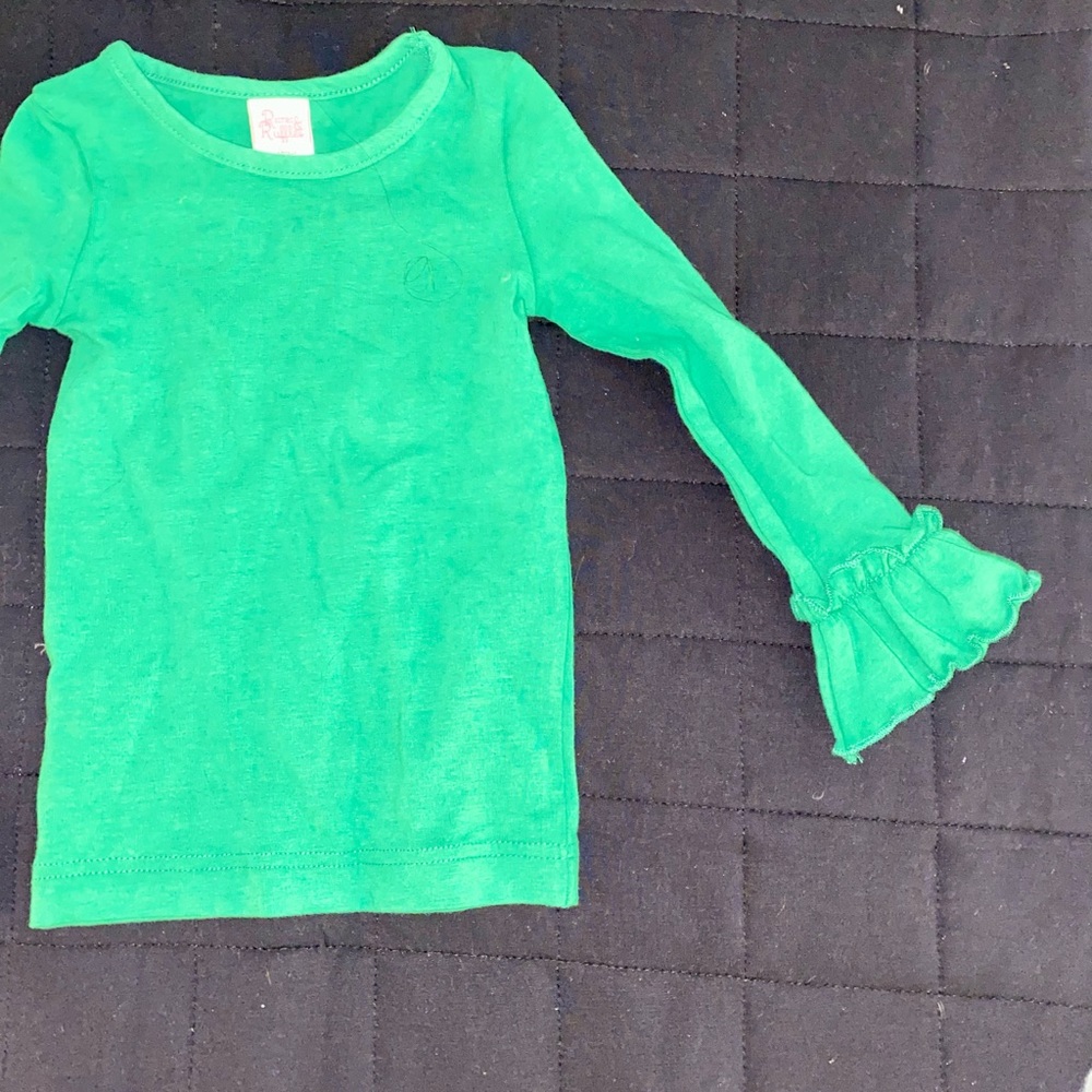 RICRAC & RUFFLES GREEN LAYERING TOP - Picture 3 of 10